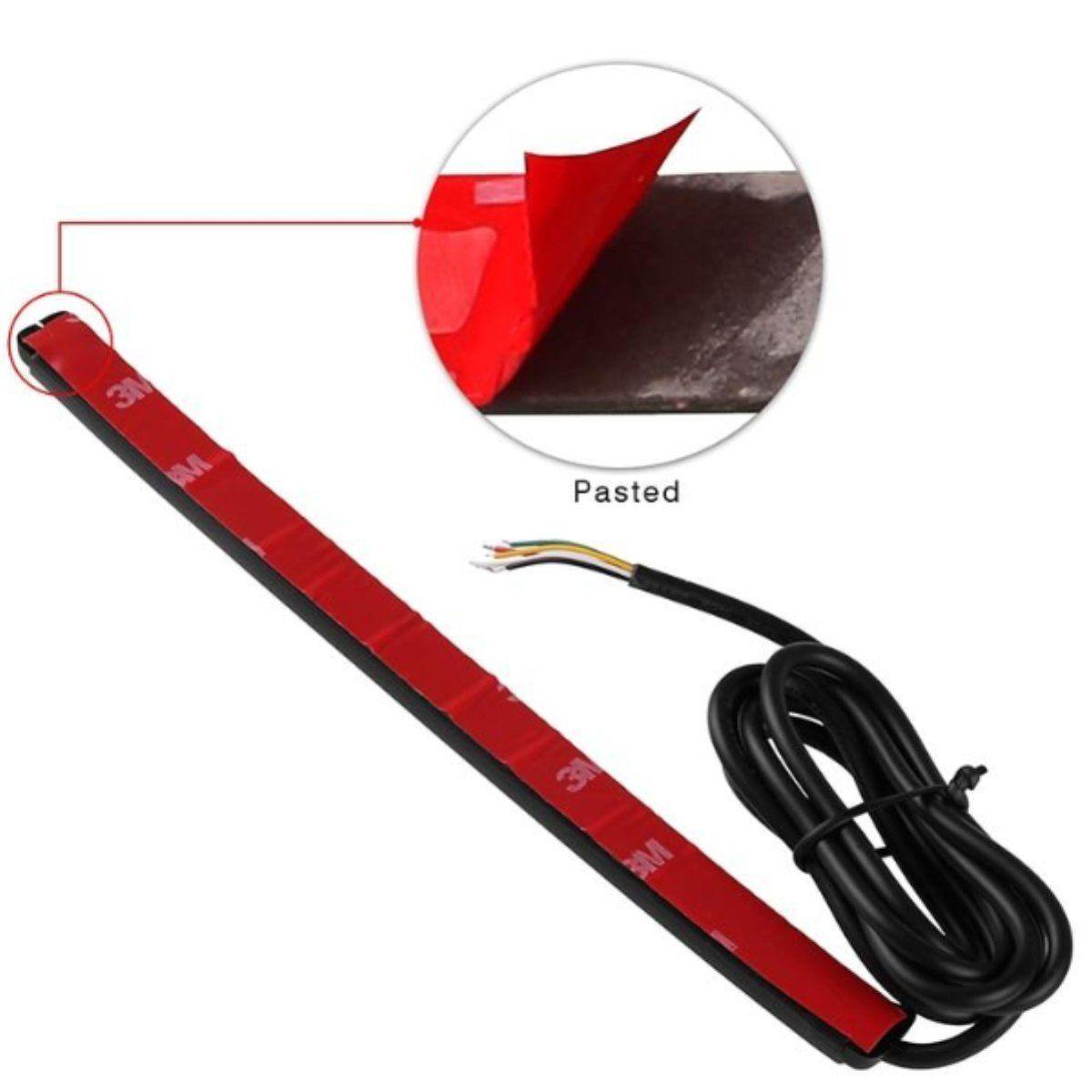 Universal Motorcycle 48 Led Lights Bar Strip, Tail Brake Stop/Turn Signal/License Plate Light (Red, Amber Color) - American Legend Rider