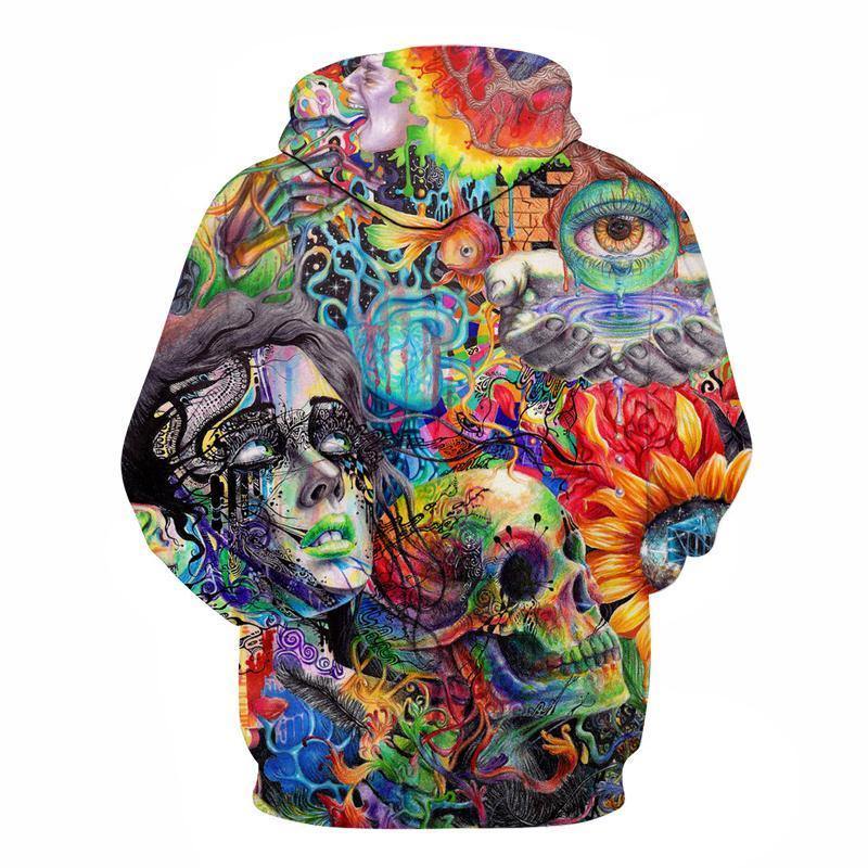 Multi-Color Skull Hoodie - American Legend Rider
