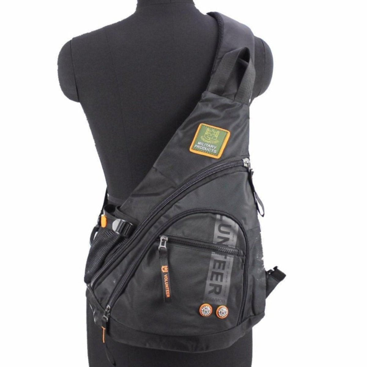 Biker Sling Backpack Single Strap Rucksack, Waterproof Oxford - American Legend Rider