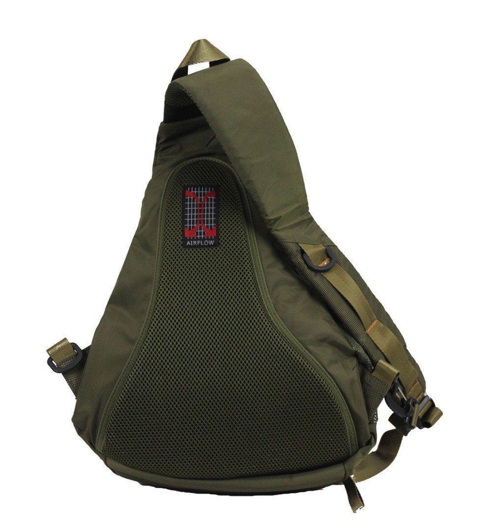 Biker Sling Backpack Single Strap Rucksack with Skeleton Chain Bracelet - American Legend Rider