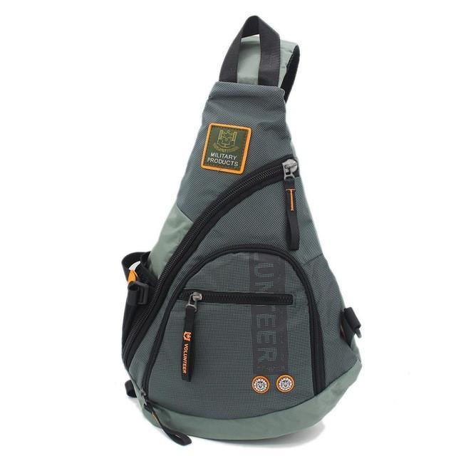 Biker Sling Backpack Single Strap Rucksack with Skeleton Chain Bracelet - American Legend Rider