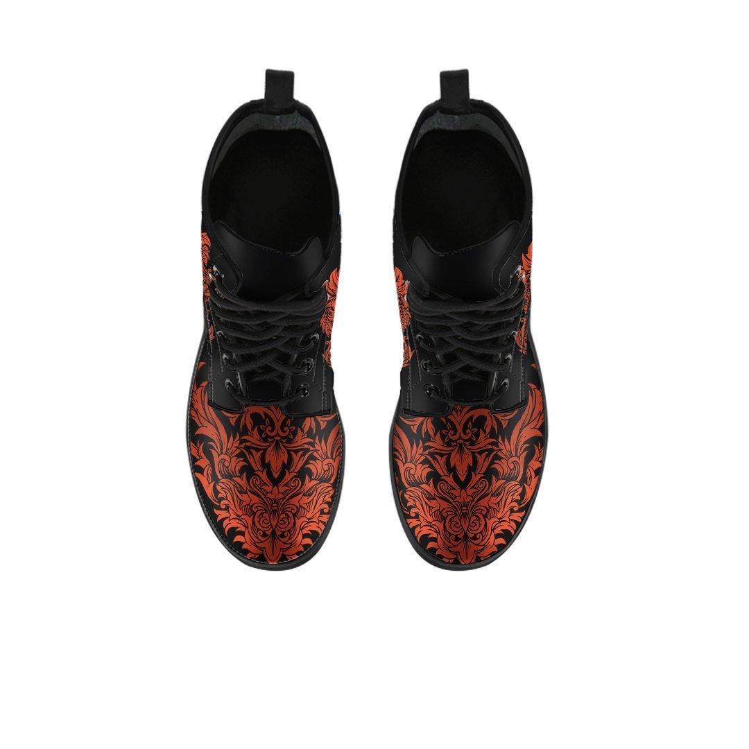 Bloody Skull Boots, Vegan-Friendly Leather, Black/Red - American Legend Rider