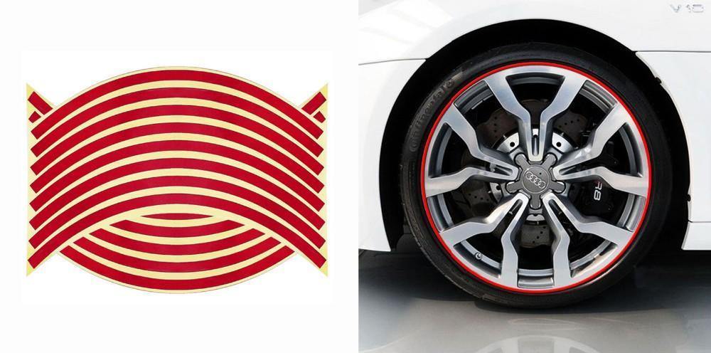 Wheel Hub Decal Sticker Reflective Stripes for 16/17/18 in Motorcycle & Car Rims - American Legend Rider
