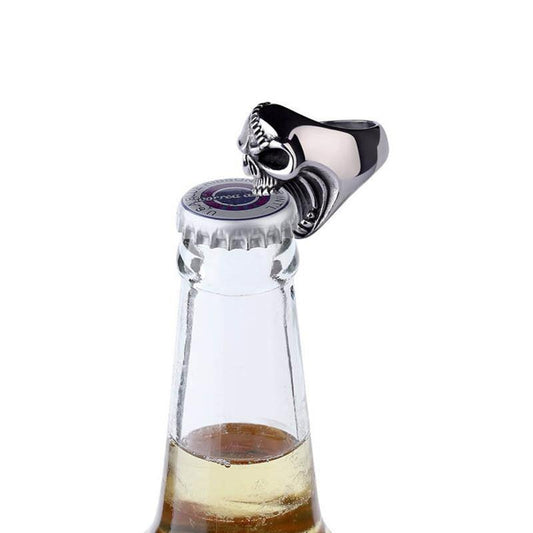 Titanium Steel Skull Ring Bottle Opener - American Legend Rider