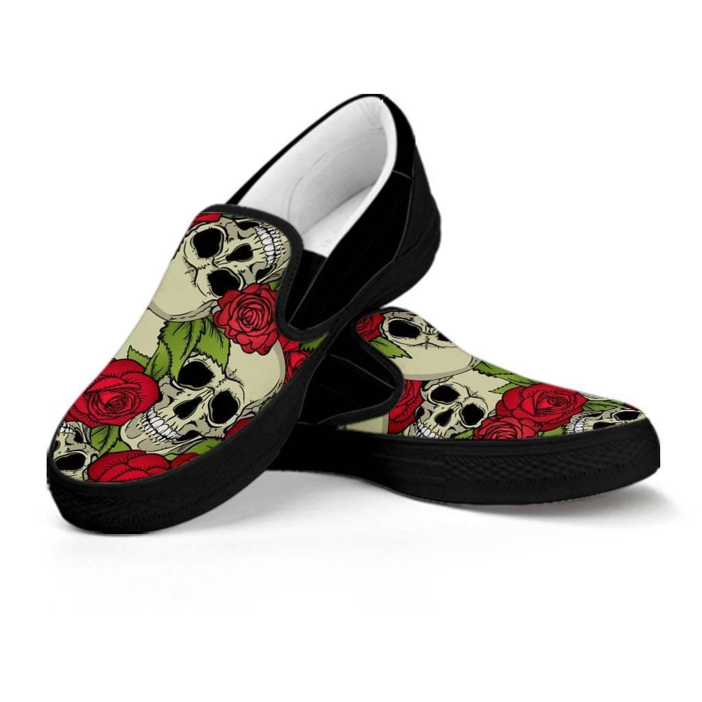 Roses & Skulls Slip-Ons - American Legend Rider