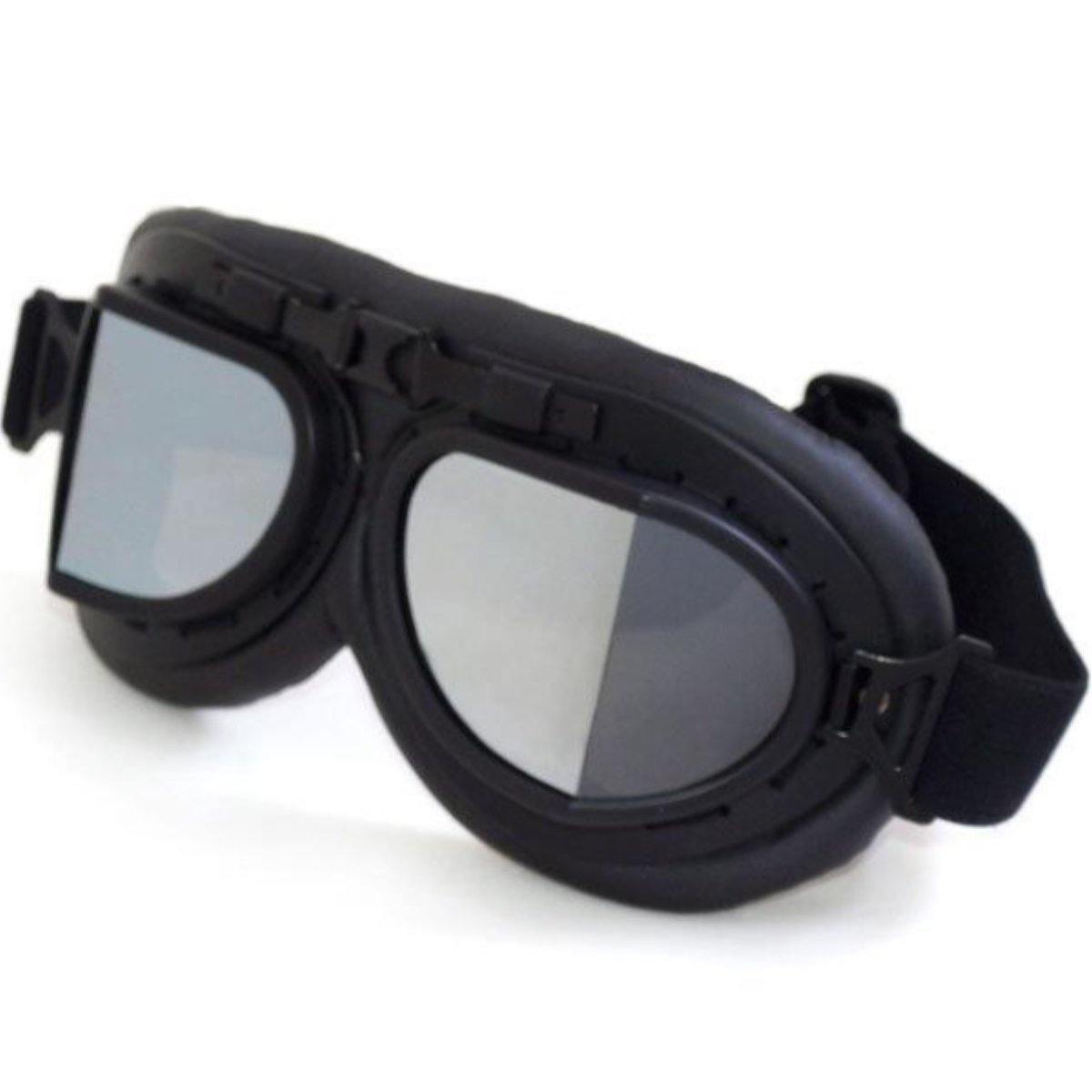 Retro Anti-Fog Motorcycle Goggles, One Size, Black Frame - American Legend Rider