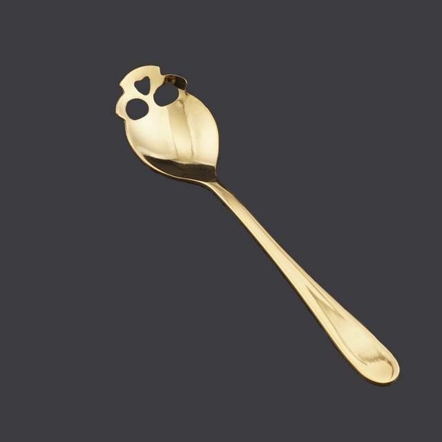 Stainless Steel Skull Spoon for Tea Coffee, 5.9 x 1.3 x 0.1 in - American Legend Rider