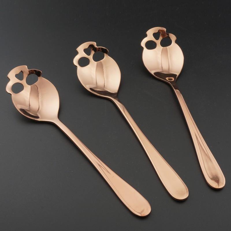 Stainless Steel Skull Spoon for Tea Coffee, 5.9 x 1.3 x 0.1 in - American Legend Rider