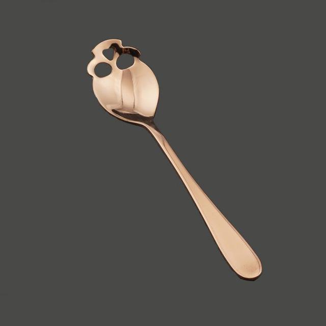 Stainless Steel Skull Spoon for Tea Coffee, 5.9 x 1.3 x 0.1 in - American Legend Rider