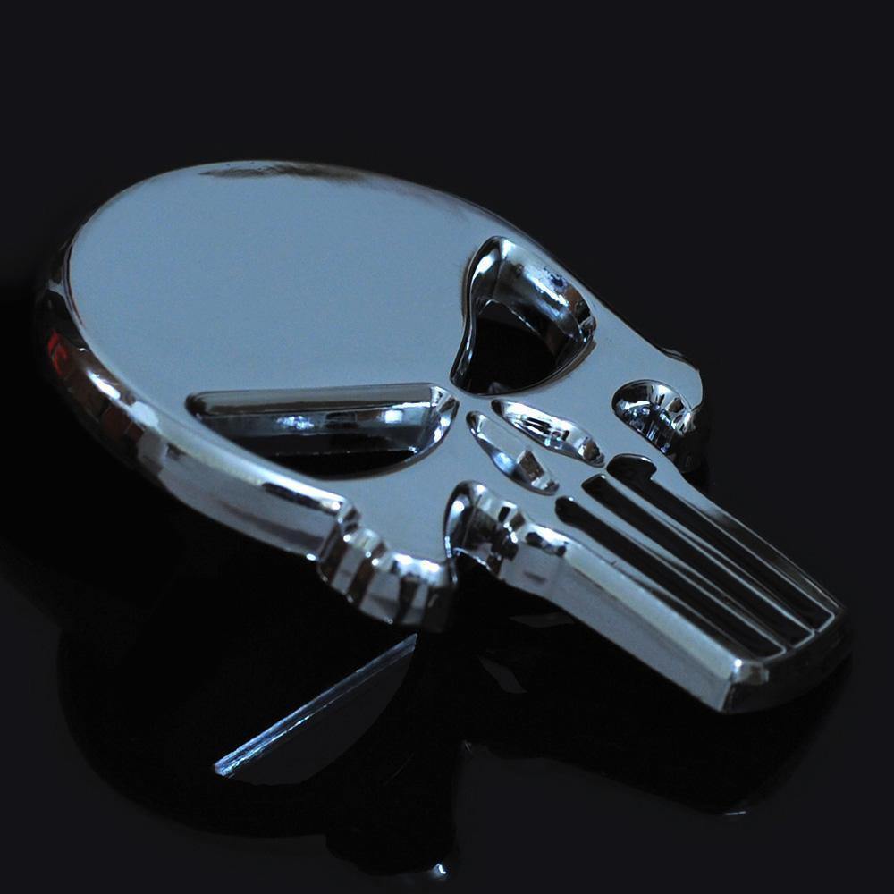 3D Metal Goth Skull Waterproof Decal Sticker, Zinc Alloy, 2.3 x 1.6 in - American Legend Rider