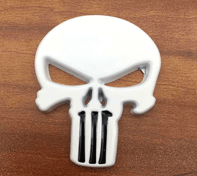 3D Metal Goth Skull Waterproof Decal Sticker, Zinc Alloy, 2.3 x 1.6 in - American Legend Rider