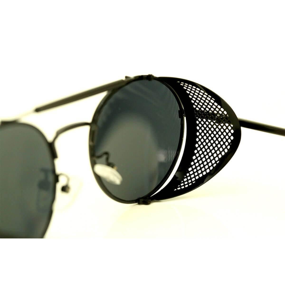 Bikers Retro Round Steampunk Sunglasses with Guardian Bell Bundle - American Legend Rider