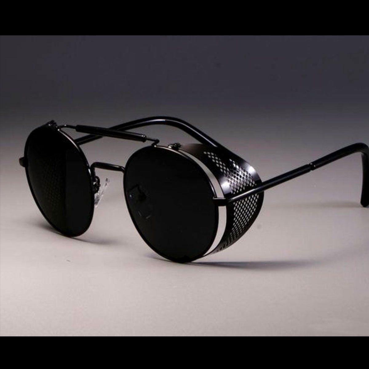 Bikers Retro Round Steampunk Sunglasses with Guardian Bell Bundle - American Legend Rider