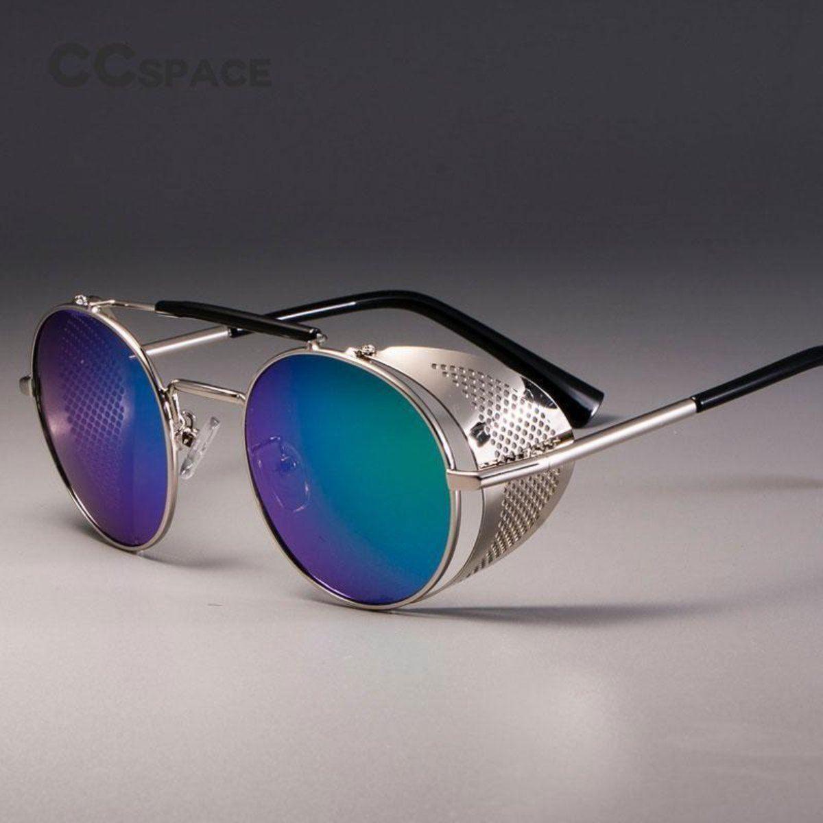Bikers Retro Round Steampunk Sunglasses with Guardian Bell Bundle - American Legend Rider