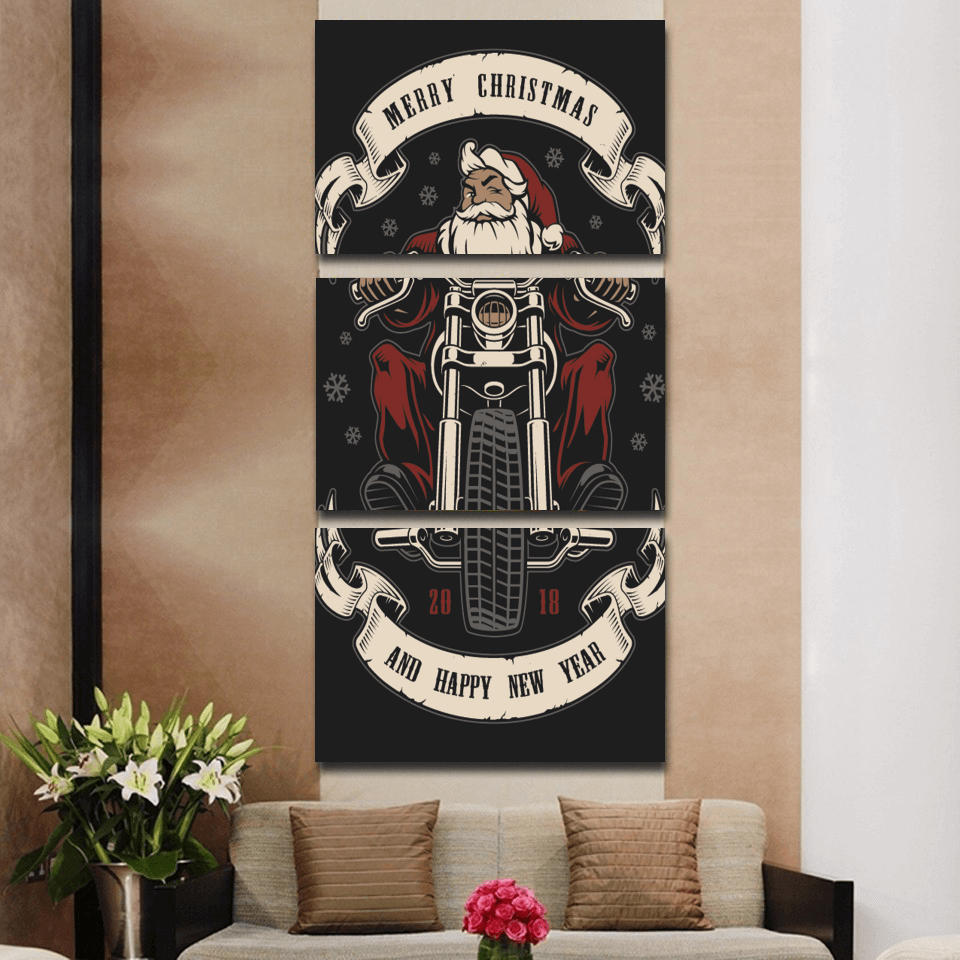 Santa Biker Horizontal Wall Art - American Legend Rider