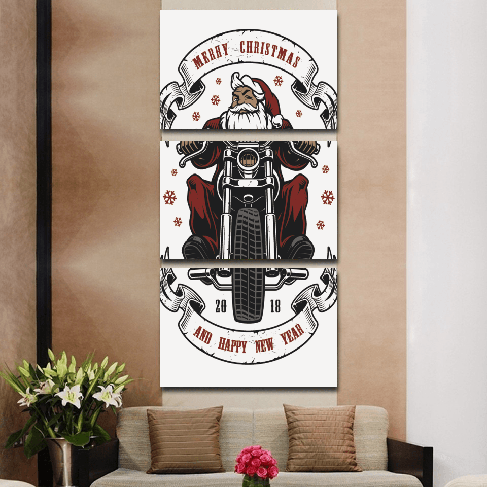 Santa Biker Horizontal Wall Art - American Legend Rider