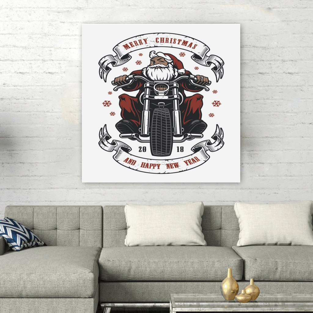 Santa Biker Square Wall Art - American Legend Rider