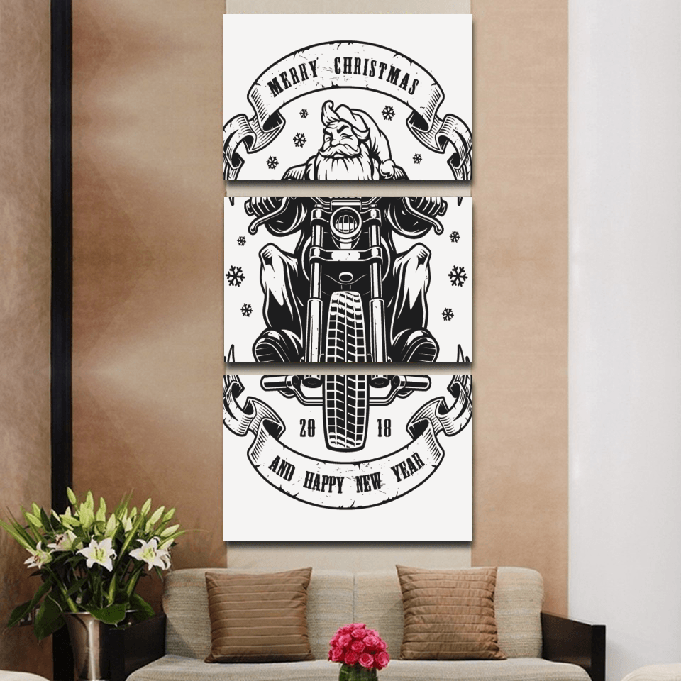 Santa Biker Horizontal Wall Art - American Legend Rider