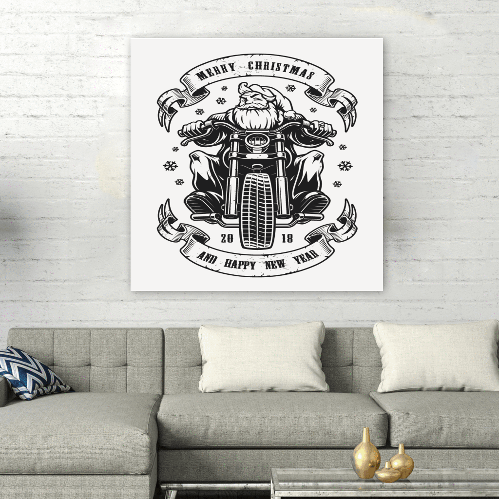 Santa Biker Square Wall Art - American Legend Rider