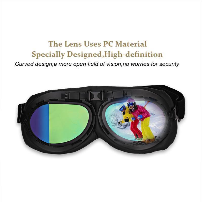 Retro Anti-Fog Motorcycle Goggles, One Size, Black Frame - American Legend Rider