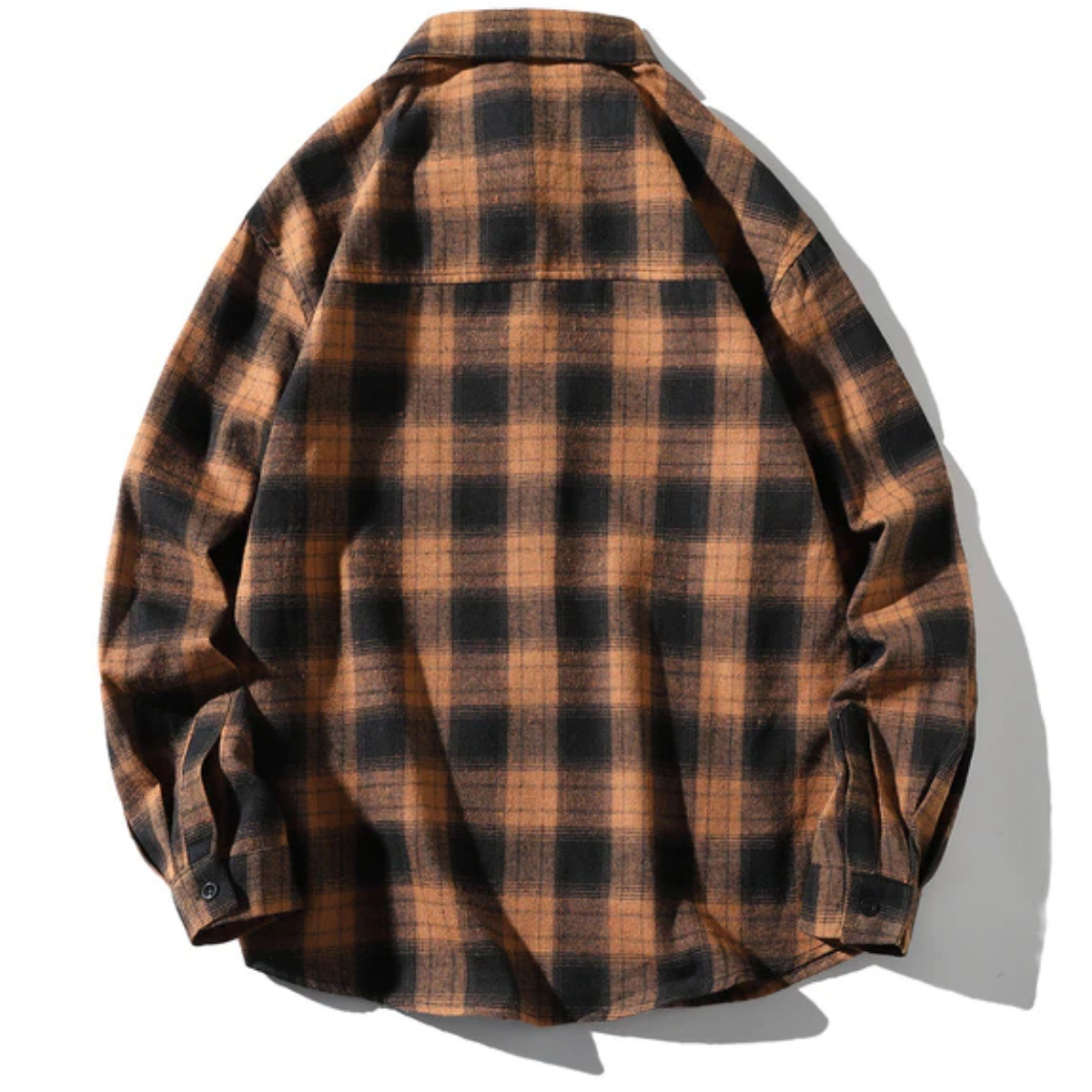 Men's Classic Plaid Flannel Shirt, Black/Yellow