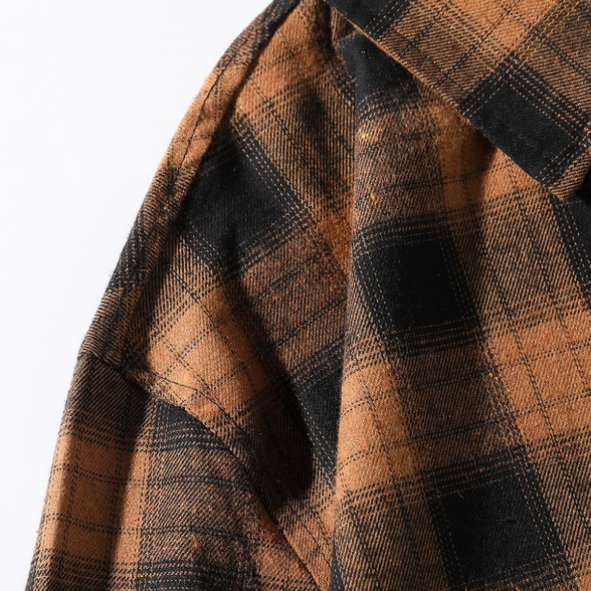 Men's Classic Plaid Flannel Shirt, Black/Yellow