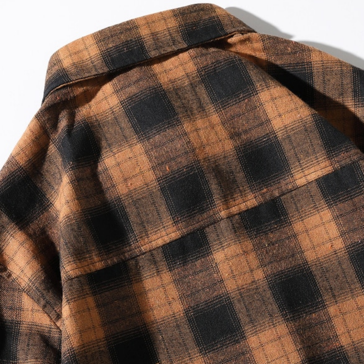 Men's Classic Plaid Flannel Shirt, Black/Yellow