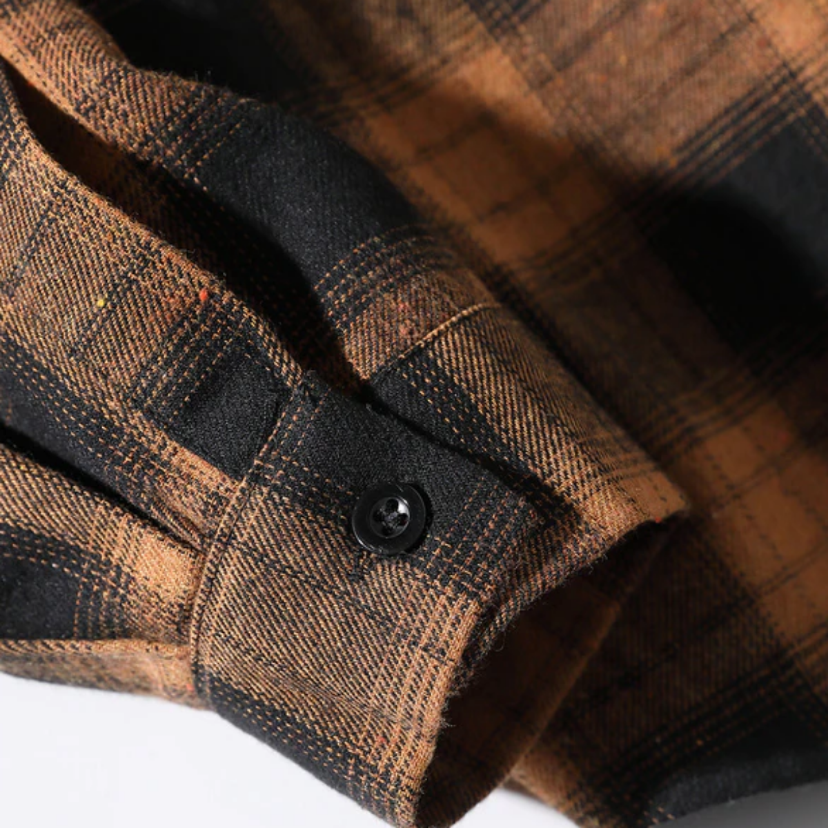 Men's Classic Plaid Flannel Shirt, Black/Yellow