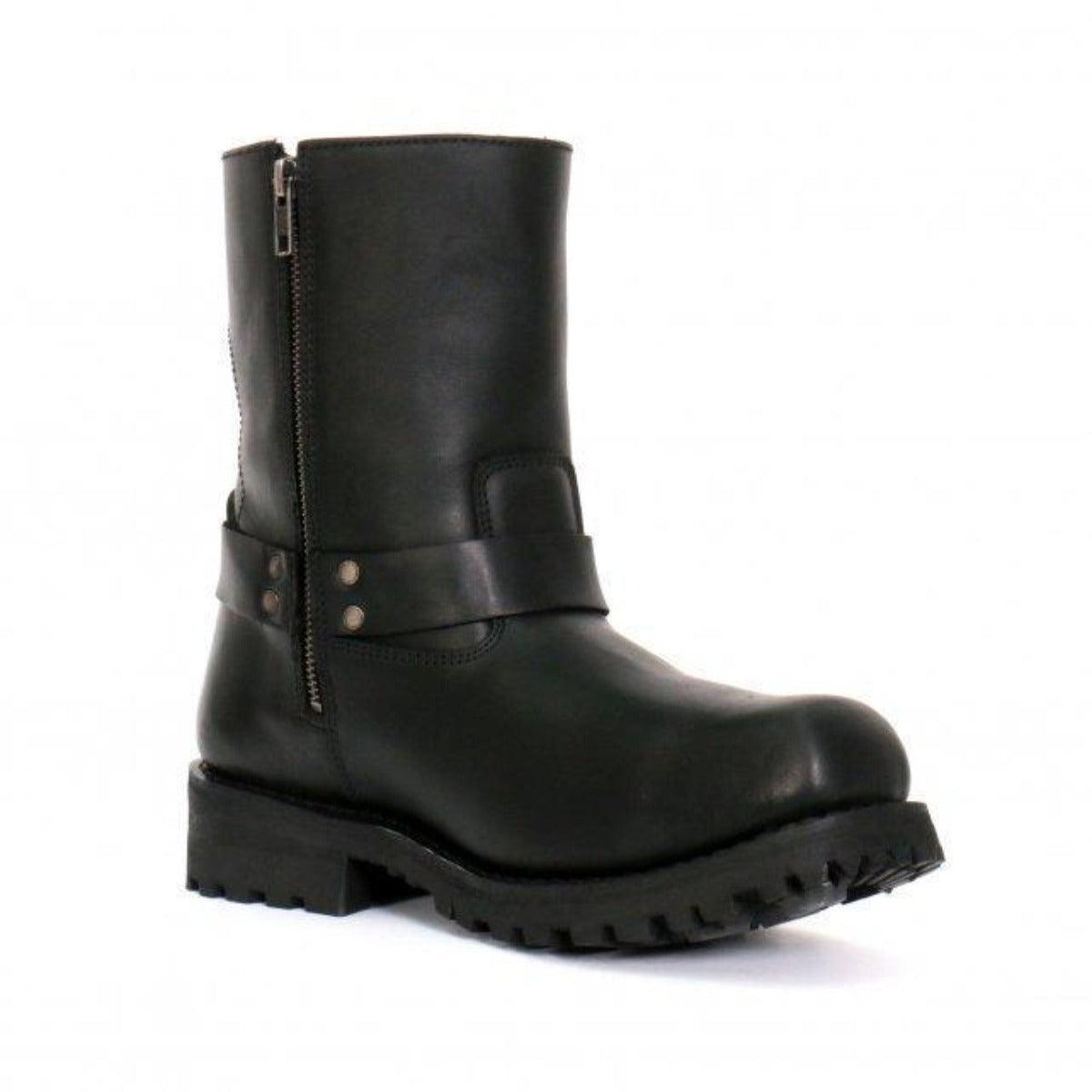 Hot Leathers Men's 8" Short Harness Boots With Side Zipper - American Legend Rider