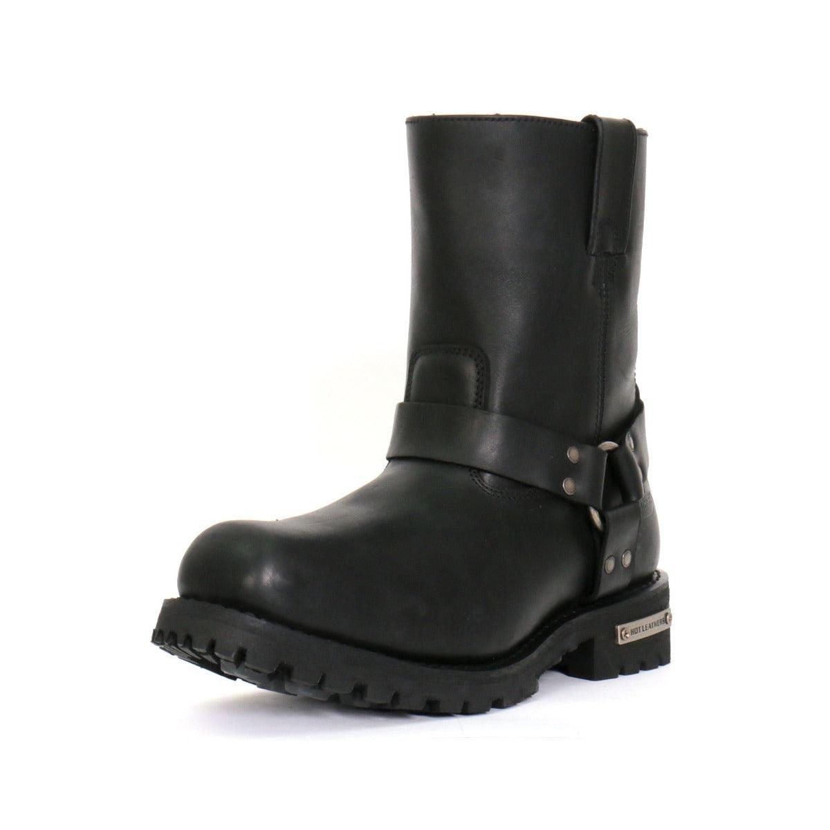 Hot Leathers Men's 8" Short Harness Boots With Side Zipper - American Legend Rider