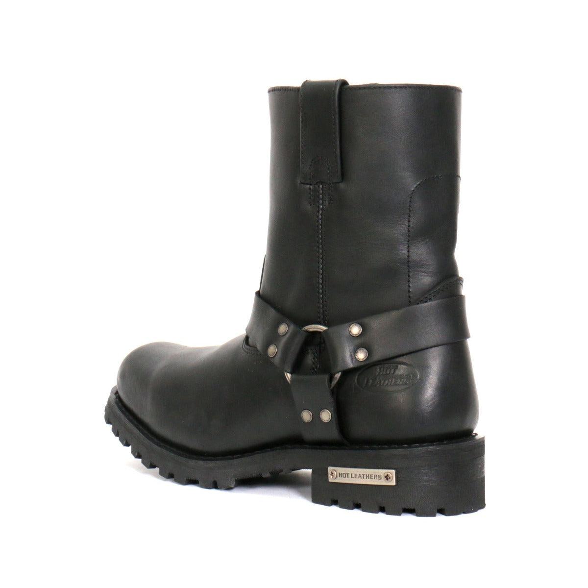 Hot Leathers Men's 8" Short Harness Boots With Side Zipper - American Legend Rider