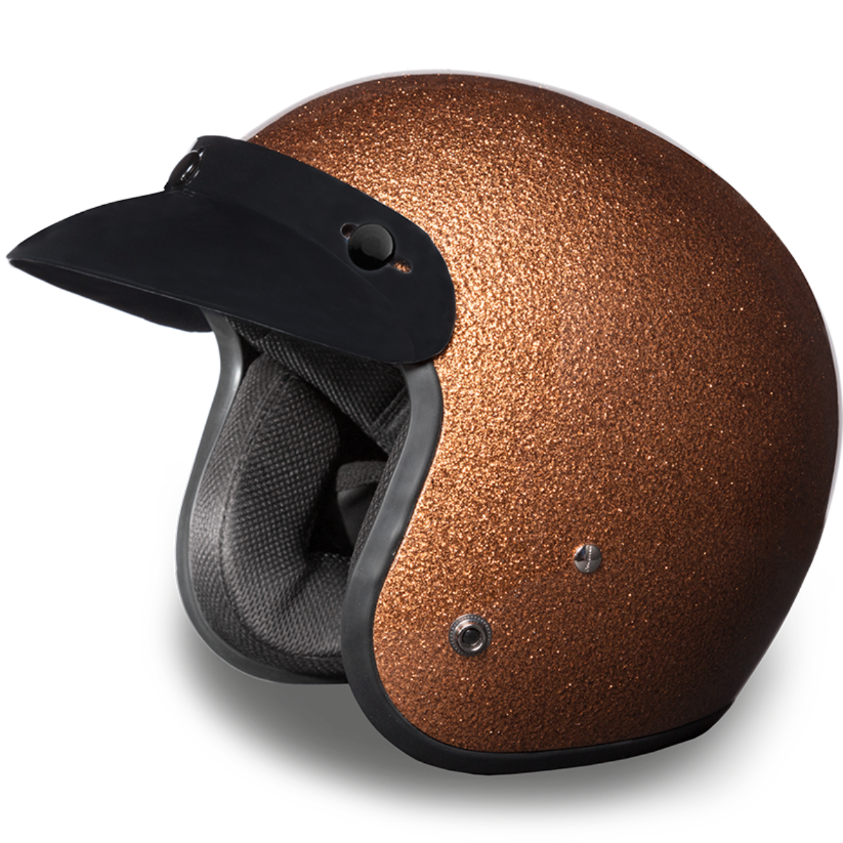 DOT Brown Metal Flake 3/4 Open Face Motorcycle Helmet