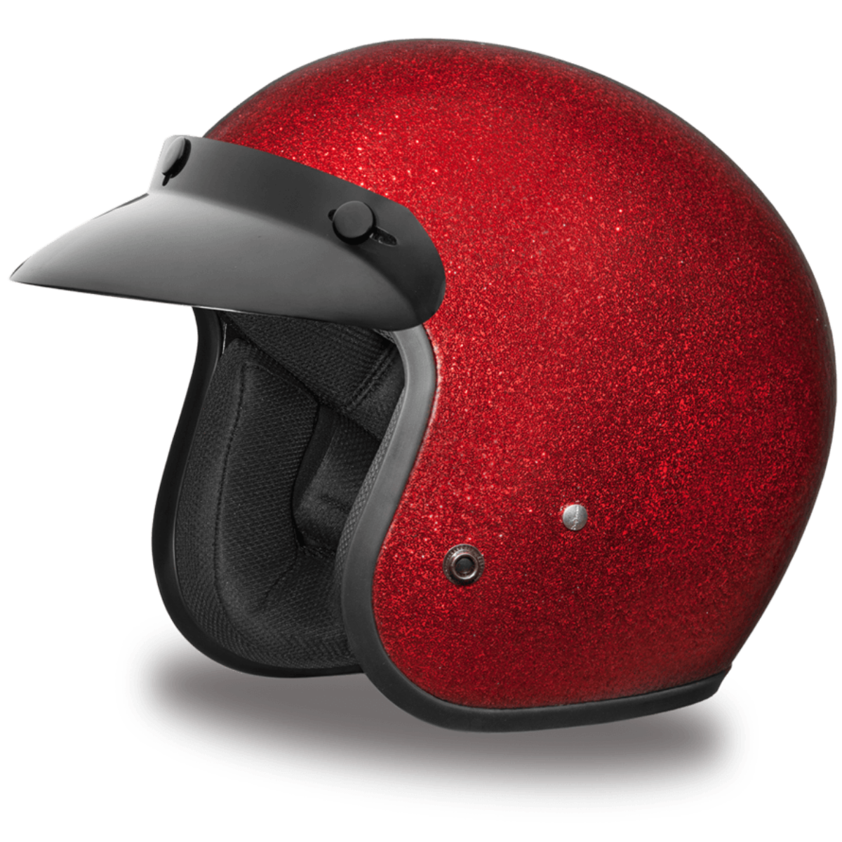 Daytona D.O.T. Cruiser Red Metal Flake Motorcycle Open Face Helmet, XS-2XL,  Red