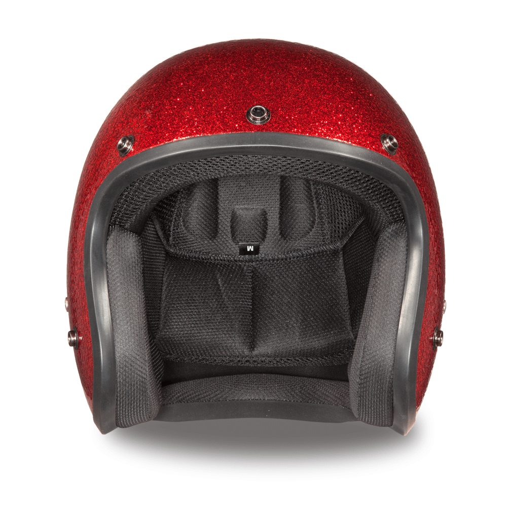 Daytona D.O.T. Cruiser Red Metal Flake Motorcycle Open Face Helmet, XS-2XL, Red - American Legend Rider