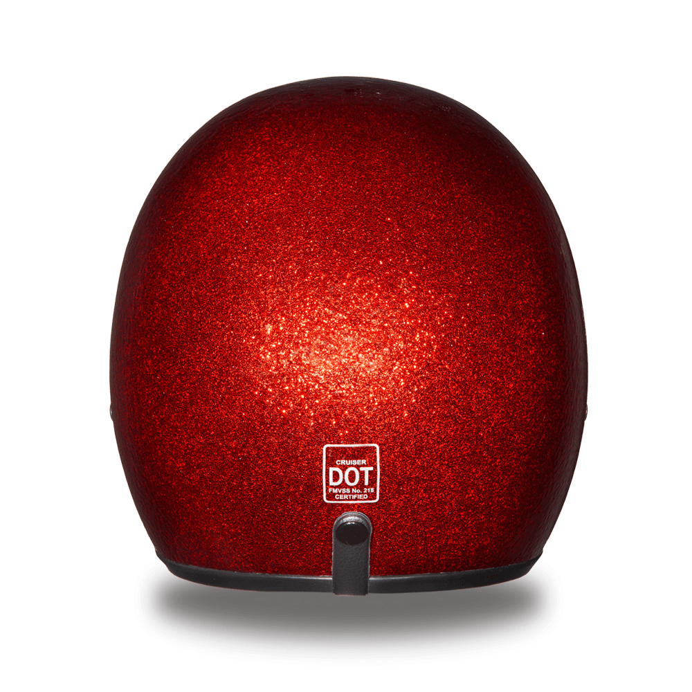 Daytona D.O.T. Cruiser Red Metal Flake Motorcycle Open Face Helmet, XS-2XL, Red - American Legend Rider