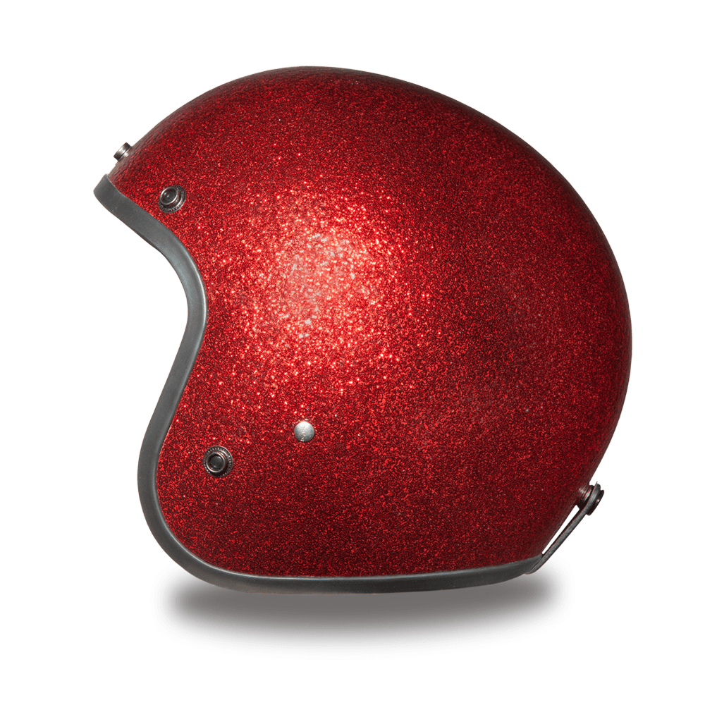 Daytona D.O.T. Cruiser Red Metal Flake Motorcycle Open Face Helmet, XS-2XL, Red - American Legend Rider