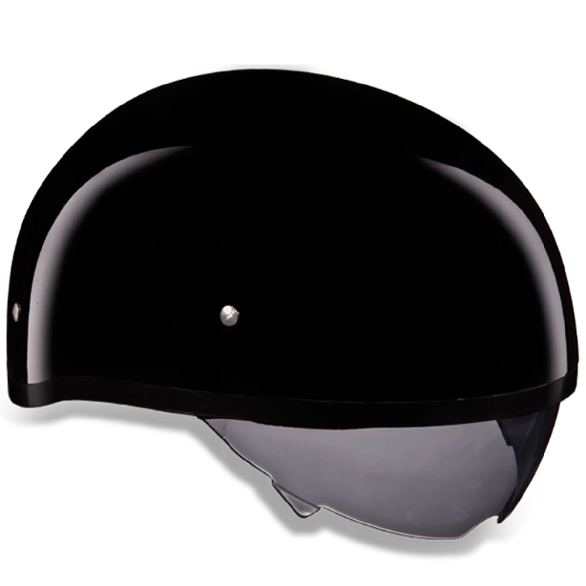 Daytona D.O.T Skull Cap Hi-Gloss Black Helmet with Inner Shield - American Legend Rider