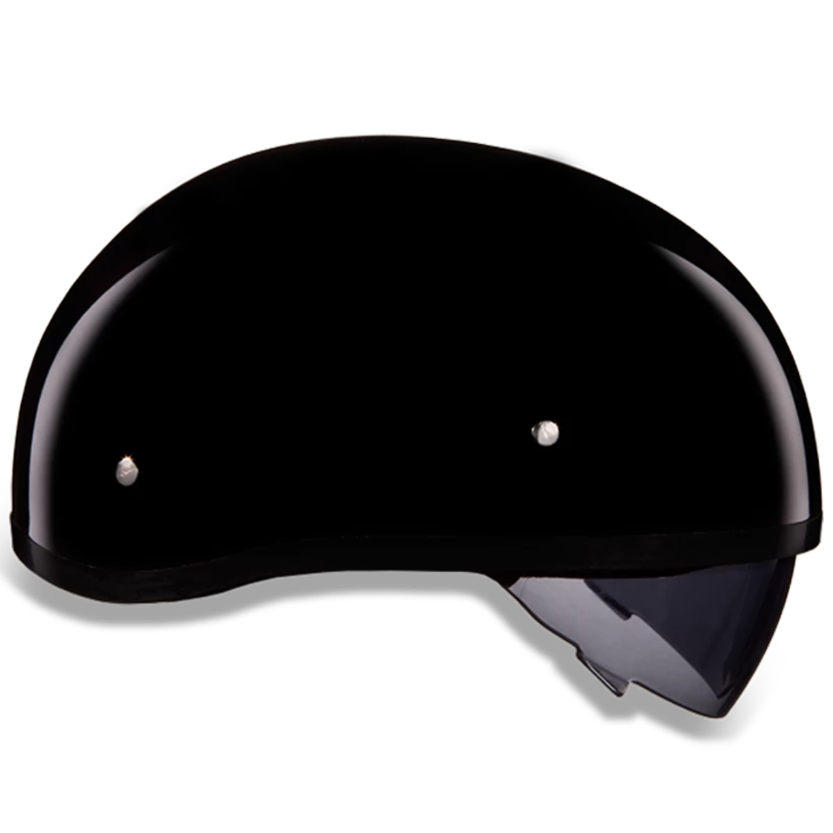 Daytona D.O.T Skull Cap Hi-Gloss Black Helmet with Inner Shield - American Legend Rider
