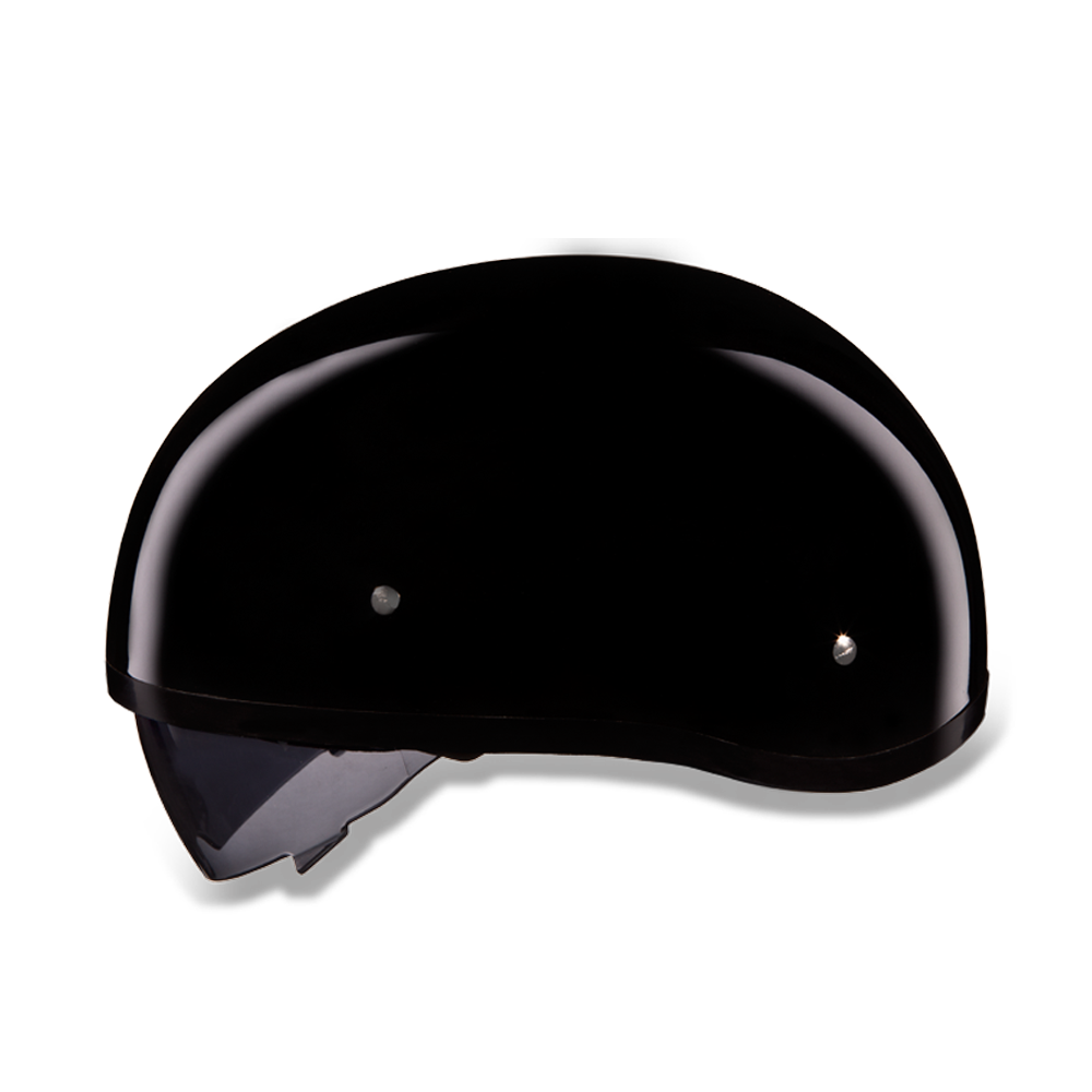 Daytona D.O.T Skull Cap Hi-Gloss Black Helmet with Inner Shield - American Legend Rider