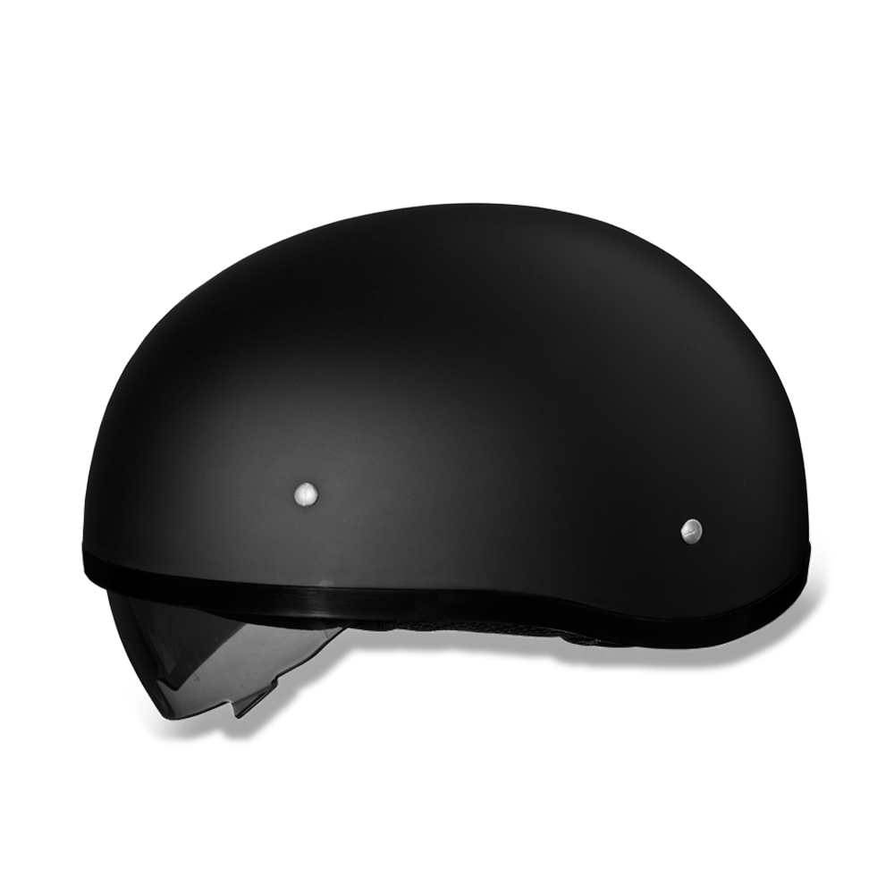 Daytona D.O.T. Skull Cap 1/2 Shell Motorcycle Helmet w/ Inner Shield, Dull Black - American Legend Rider