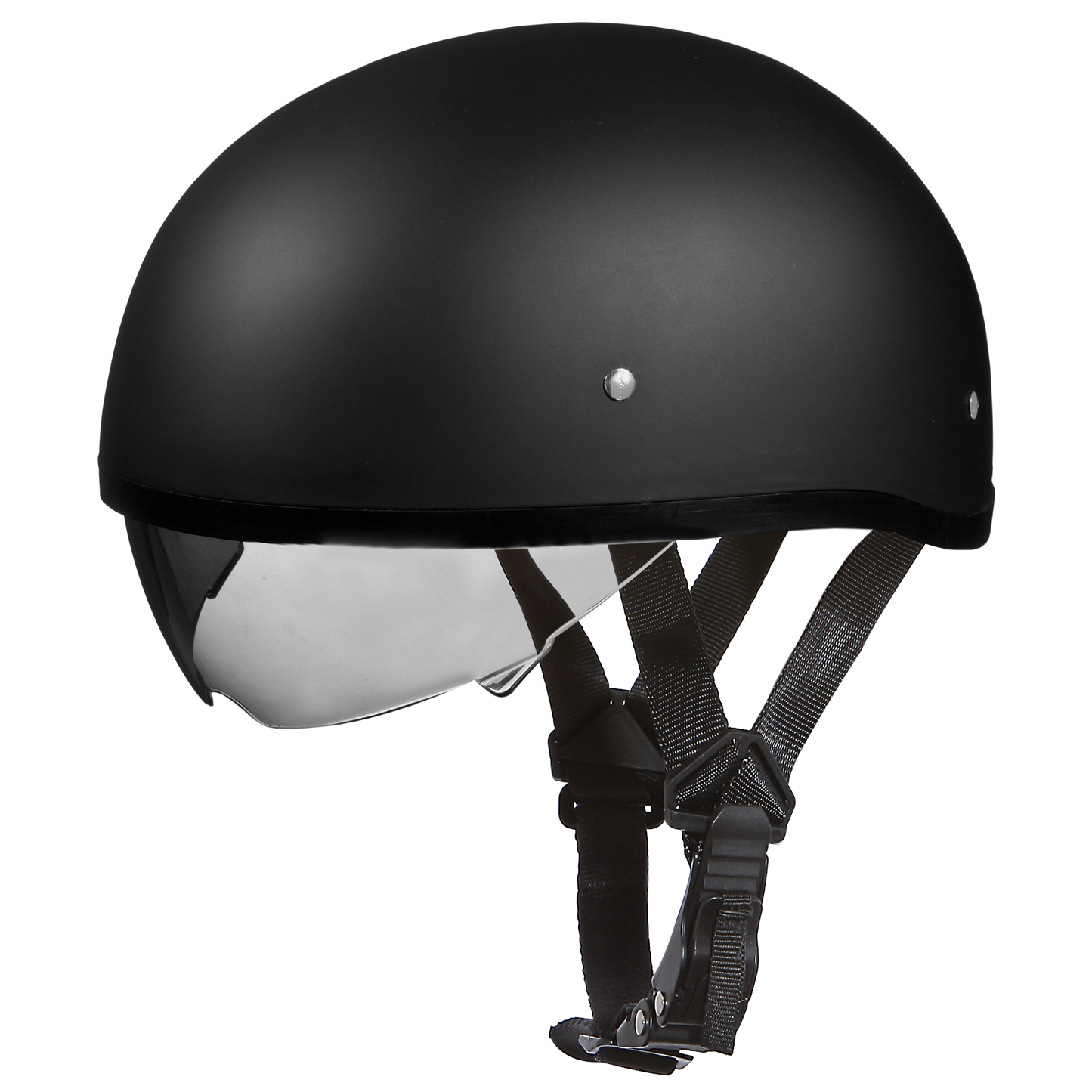 Daytona D.O.T. Skull Cap 1/2 Shell Motorcycle Helmet w/ Inner Shield, Dull Black - American Legend Rider