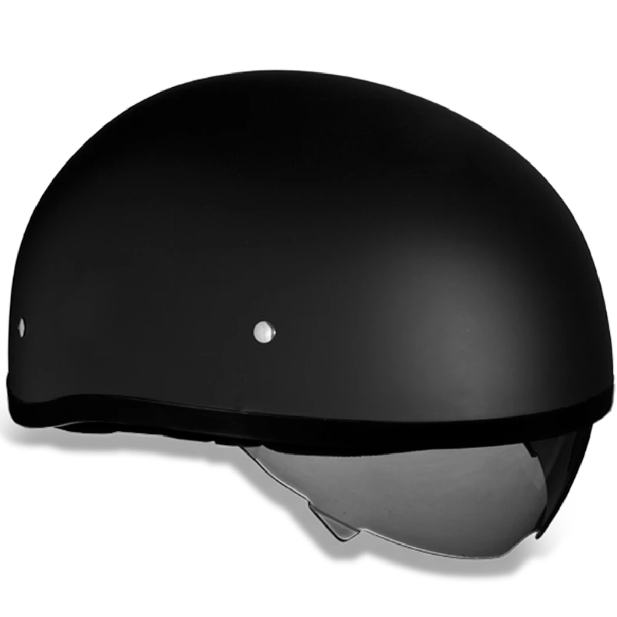 Daytona D.O.T. Skull Cap 1/2 Shell Motorcycle Helmet w/ Inner Shield, Dull Black - American Legend Rider
