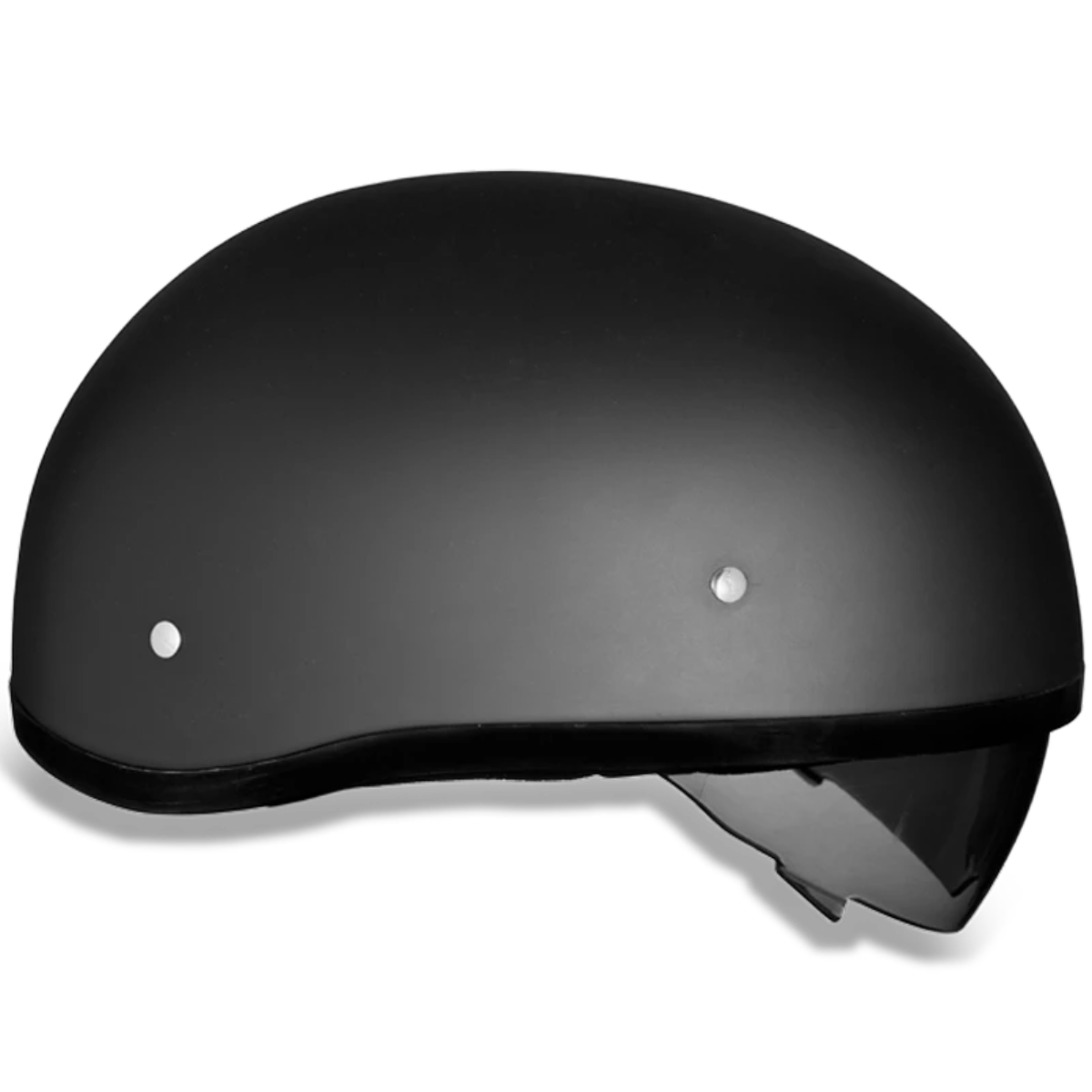 Daytona D.O.T. Skull Cap 1/2 Shell Motorcycle Helmet w/ Inner Shield, Dull Black - American Legend Rider