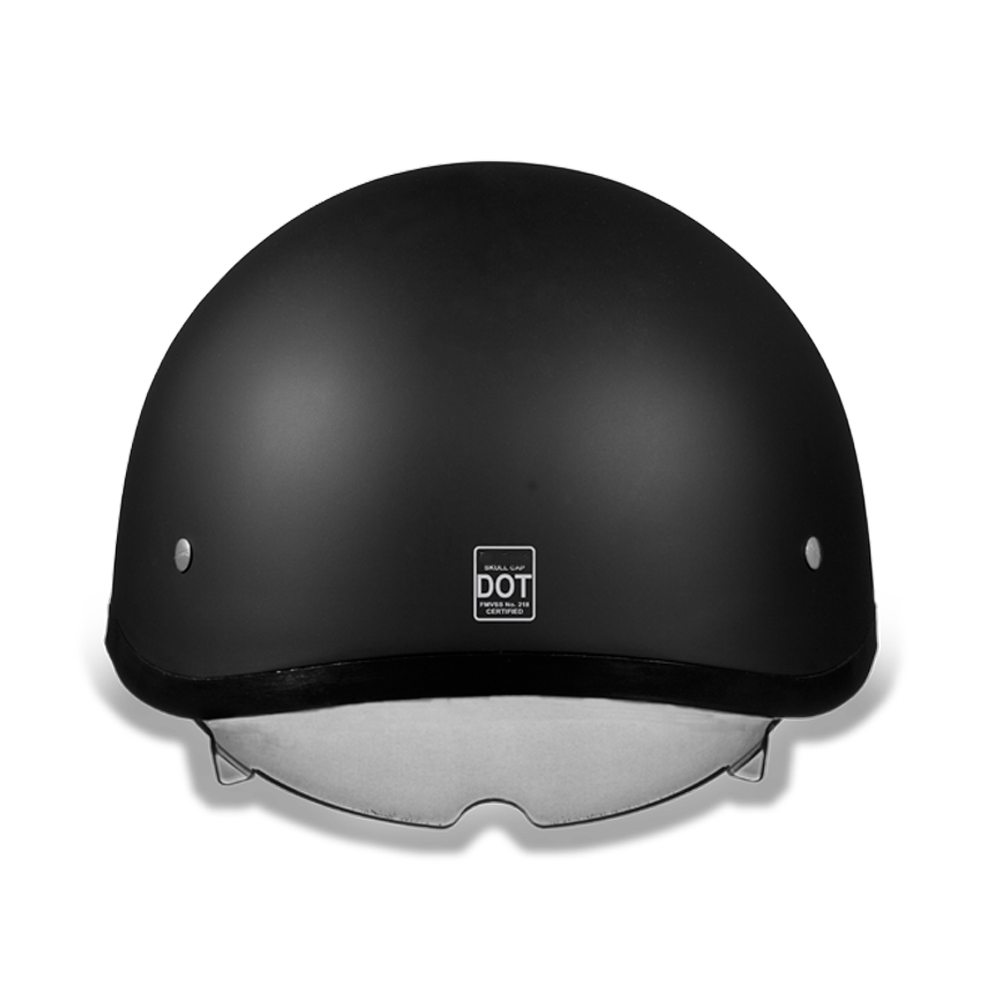 Daytona D.O.T. Skull Cap 1/2 Shell Motorcycle Helmet w/ Inner Shield, Dull Black - American Legend Rider