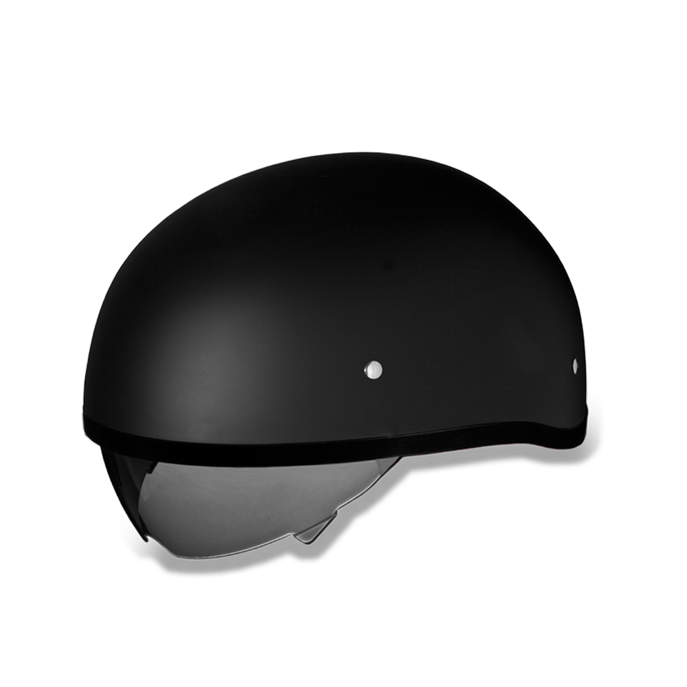 Daytona D.O.T. Skull Cap 1/2 Shell Motorcycle Helmet w/ Inner Shield, Dull Black - American Legend Rider