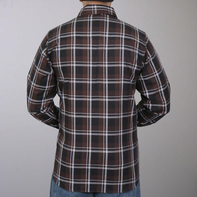 Hot Leathers Men's Brown Black And White Long Sleeve Flannel - American Legend Rider