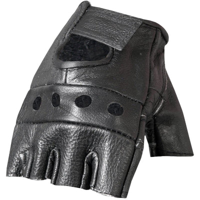 Hot Leathers Fingerless Leather Gloves - American Legend Rider