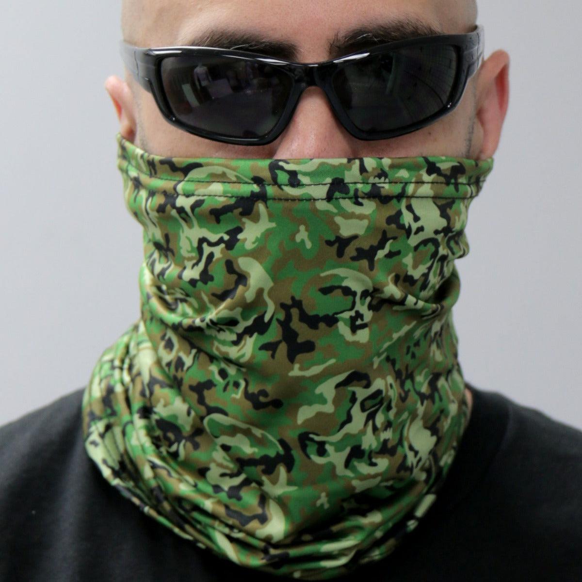 Hot Leathers Camo Skull Pattern Neck Gaiter Mask - American Legend Rider