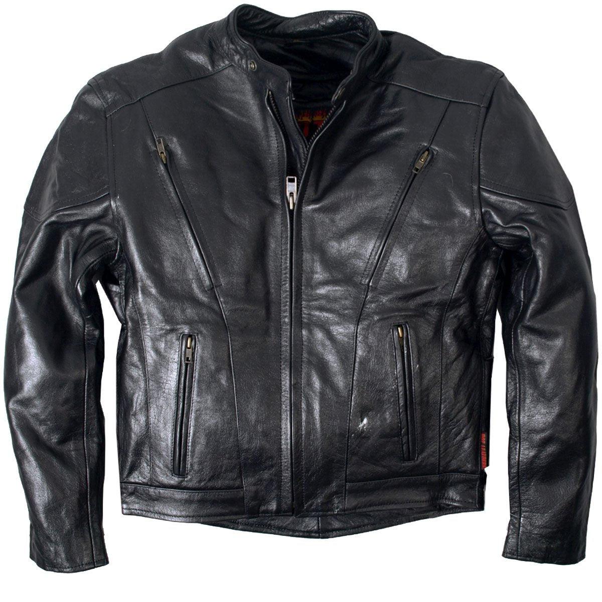 Hot Leathers Men's Vented Leather Jacket - American Legend Rider