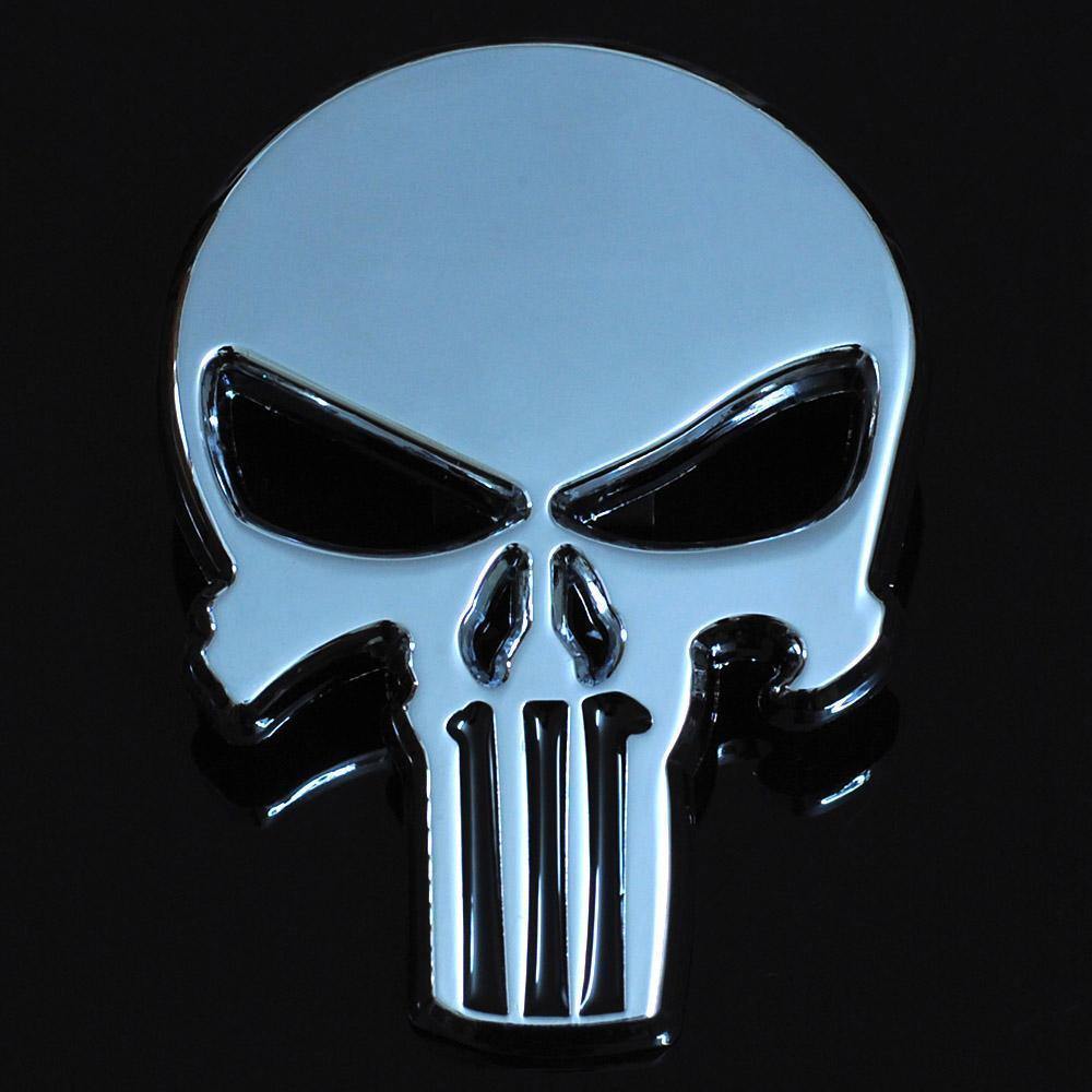 3D Metal Goth Skull Waterproof Decal Sticker, Zinc Alloy, 2.3 x 1.6 in - American Legend Rider